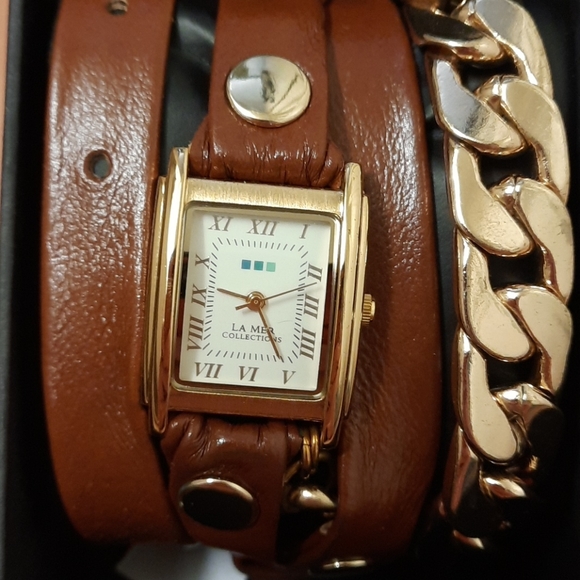 La Mer Collections Malibu Gold Chain Watch - Picture 2 of 11
